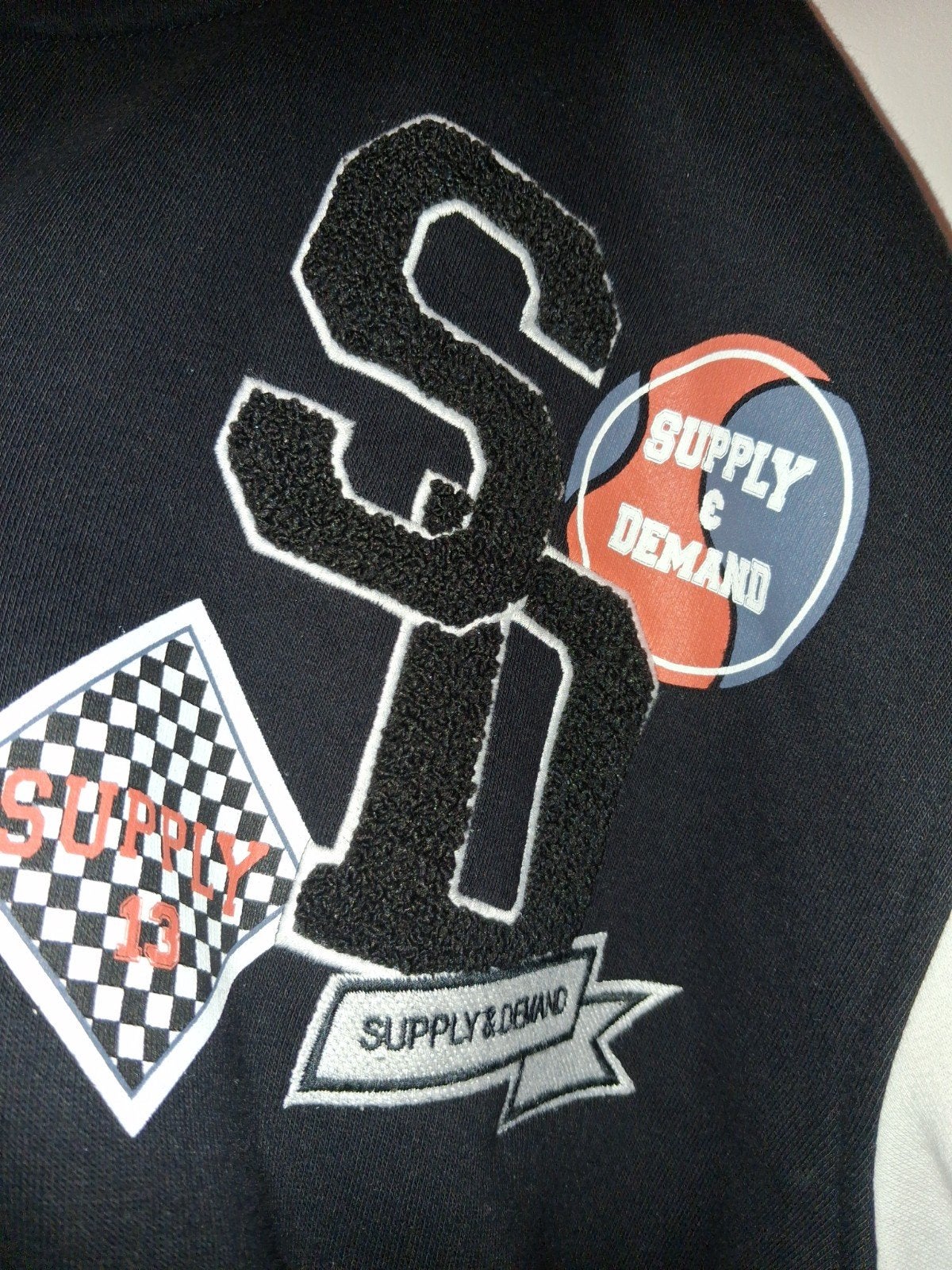 Supply & Demand Los Angeles Varsity Jacket - Maat L, Kleding | Heren, Info@supplyanddemand.com, Verzenden, Zwart, Zo goed als nieuw