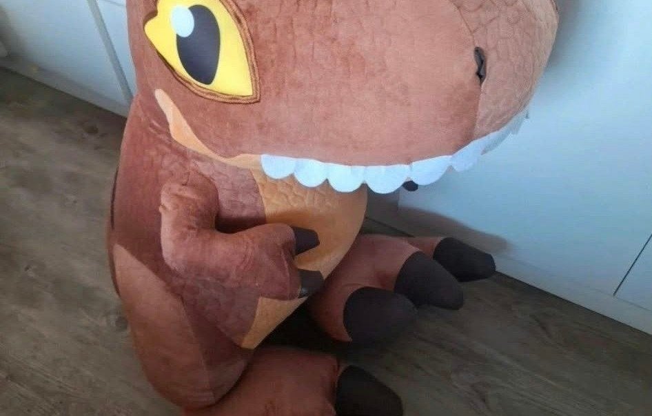 Grote knuffel T-Rex dinosaurus, Dinosaurus, Ophalen of Verzenden, Zo goed als nieuw, Middelgroot (20 tot 80 cm)