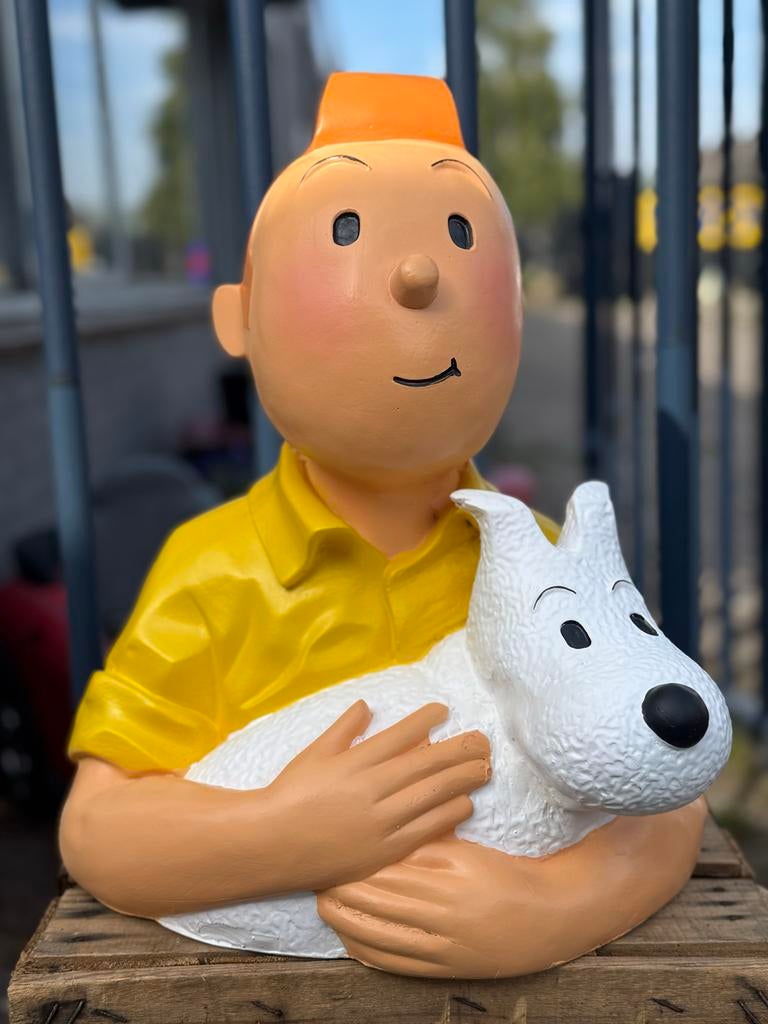 Kuifje met Bobbie beeld - Groot formaat, Ophalen, ., Zo goed als nieuw, .