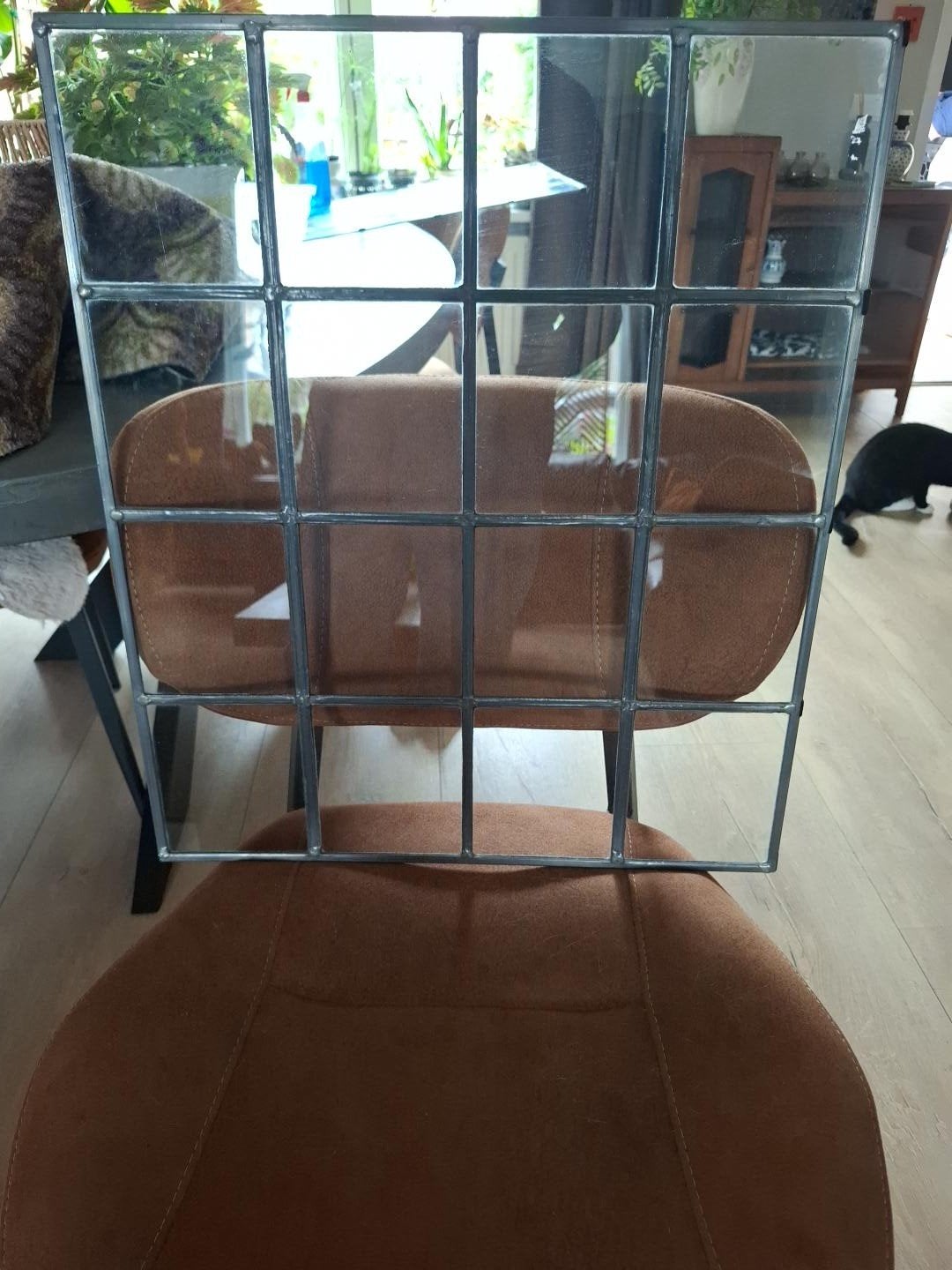 2 stalen 'glas in lood' ramen 50x60cm, Ophalen, Minder dan 80 cm, Overige typen, Zo goed als nieuw