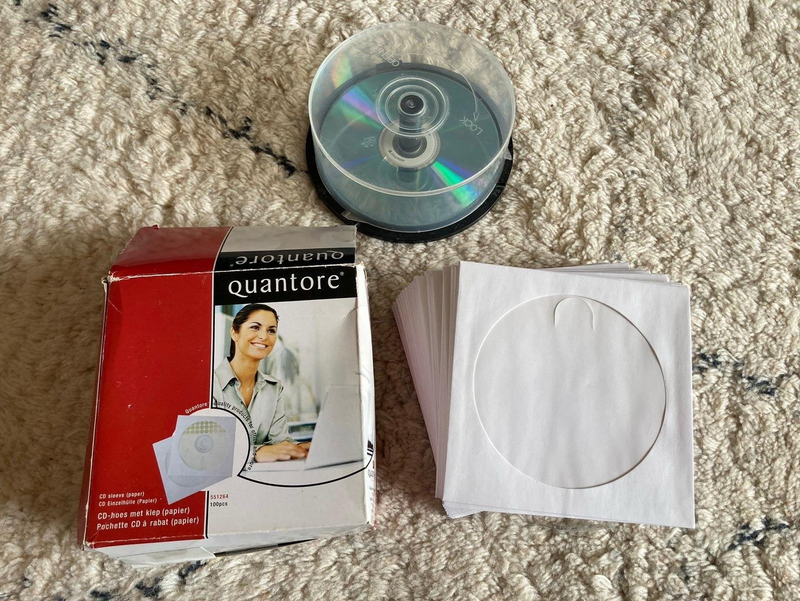Quantore CD-R schijven op spindel met papieren hoesjes, Ophalen, Nieuw, Cd, Op spindel