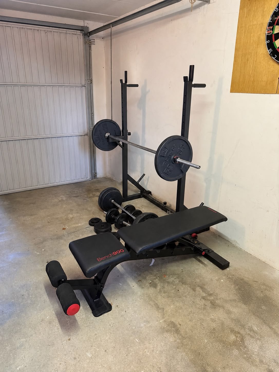 Fitness Squat / bankdruk rack / halterstangen / gewichten /, Ophalen, Zo goed als nieuw, Krachtstation
