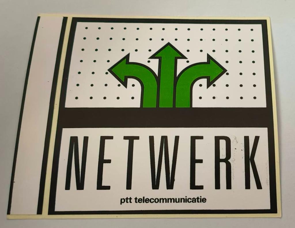Sticker Netwerk. PTT telecommunicatie., Ophalen of Verzenden, Zo goed als nieuw, Bedrijf of Vereniging