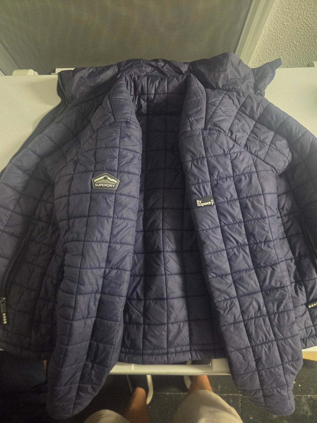 Superdry jas maat L, Maat 52/54 (L), Blauw, Ophalen of Verzenden, Gedragen