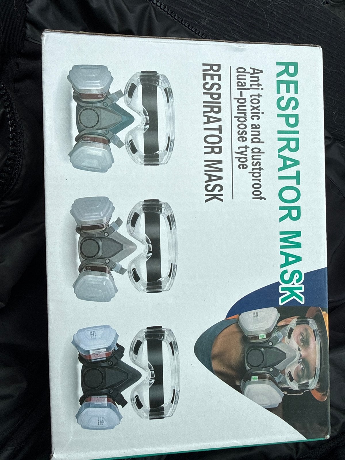 Respirator Masker met Veiligheidsbril - Anti-toxisch & Stofd, Doe-het-zelf en Verbouw, Adembescherming, Verzenden, Nieuw, Halfgelaatsmaskers