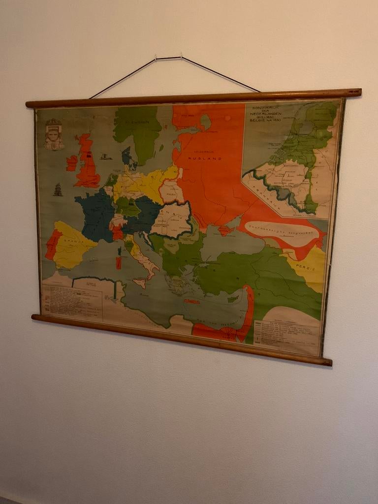 SchoolLandkaart Europa 1815-1871 etc., Antiek en Kunst, Ophalen of Verzenden, Geschiedenis