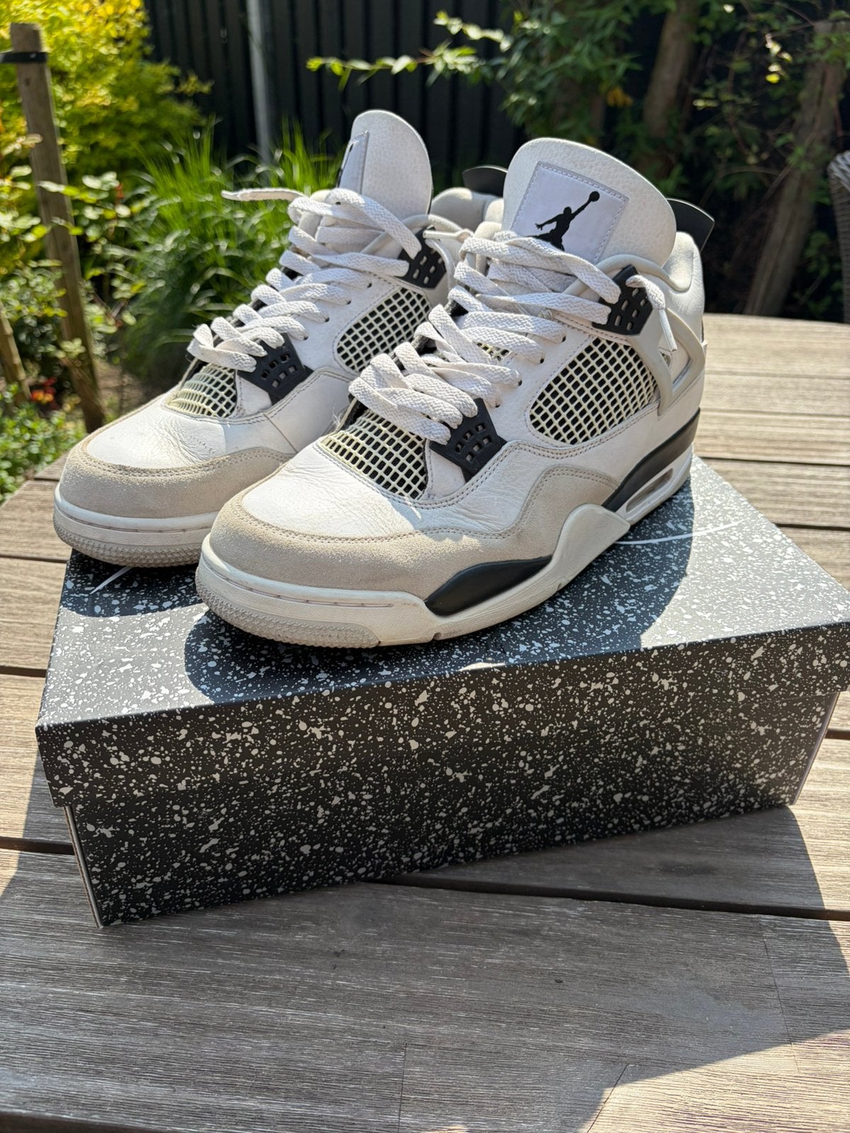 Jordan 4 Military Black 47,5, Kleding | Heren, Schoenen, Ophalen of Verzenden, Gedragen, Wit, Sneakers of Gympen