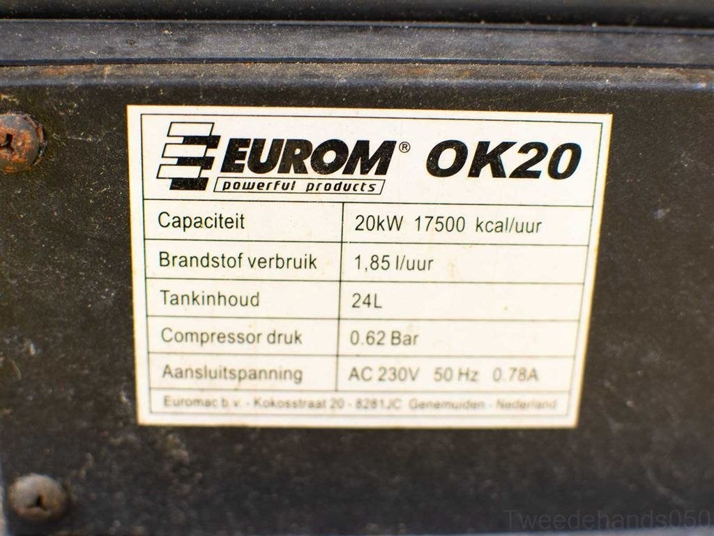 Eurom ok 20 warmte kannon 31530, Ophalen of Verzenden, Gebruikt