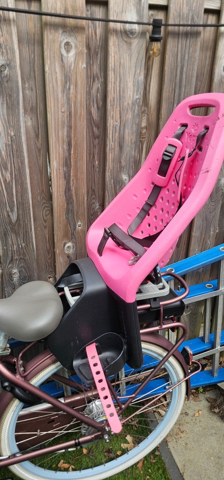 Yepp Fietsstoeltje Achter - Roze, Fietsen en Brommers, Fietsaccessoires | Fietsstoeltjes, Ophalen, Gebruikt, Voetsteuntjes