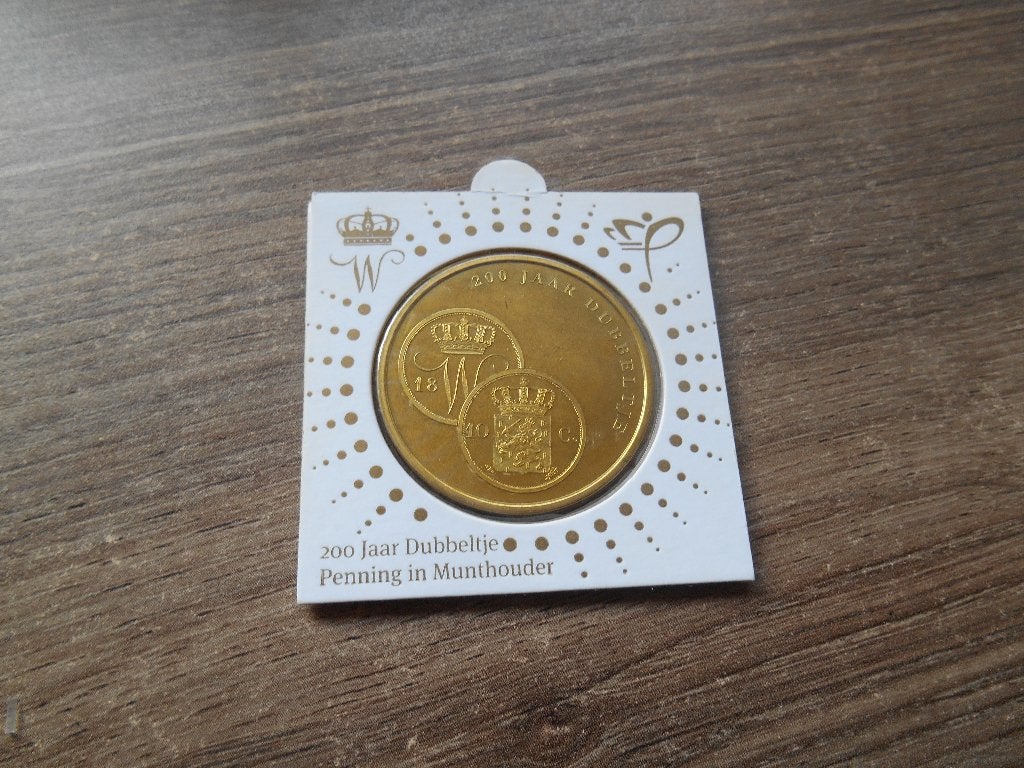 200 jaar dubbeltje penning muntmanifestatie 2018, Ophalen of Verzenden, Overige materialen, Nederland