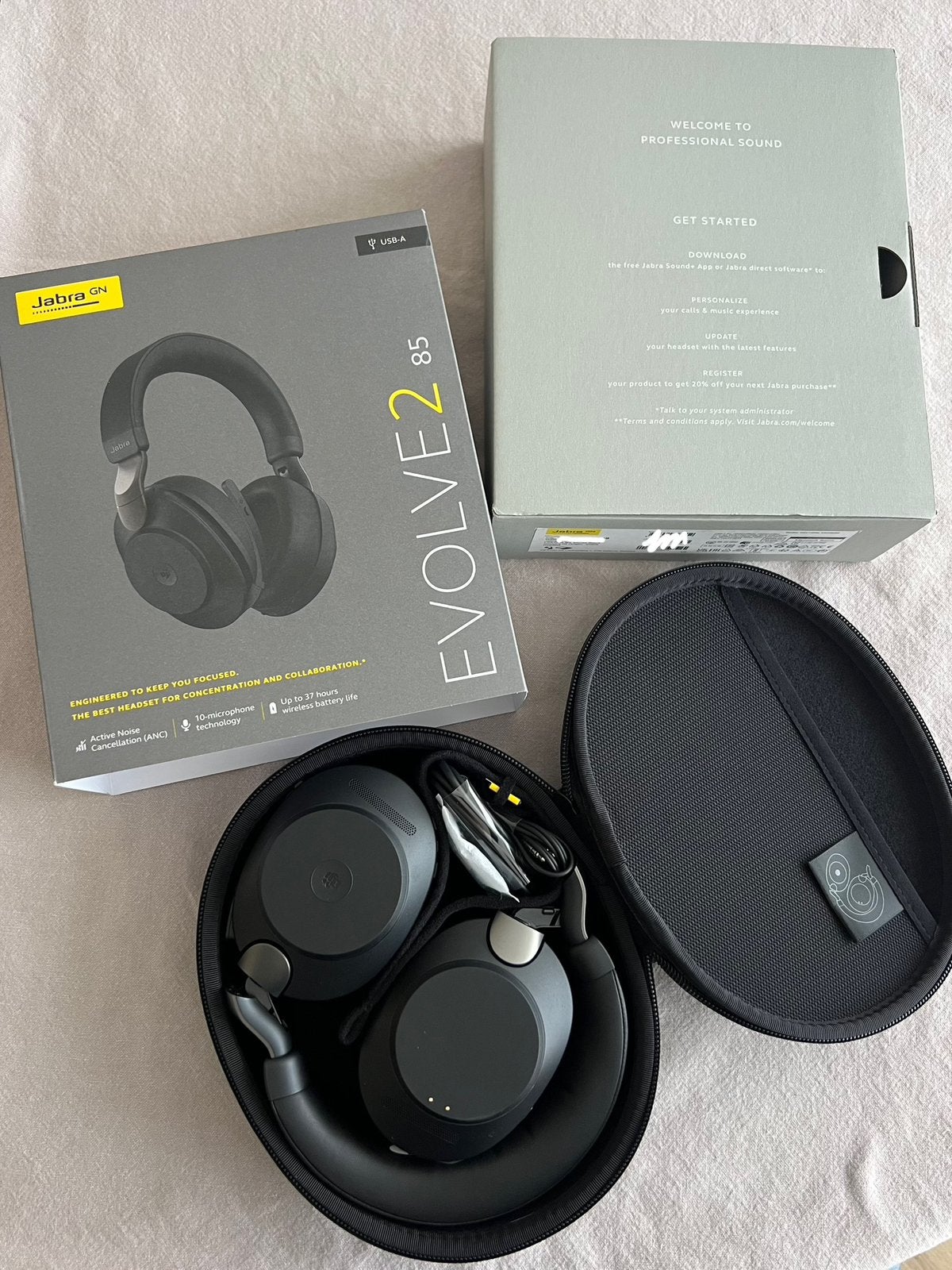 Jabra Evolve2 85 - COMPLEET NIEUW, Computers en Software, Headsets, Ophalen of Verzenden, Zo goed als nieuw
