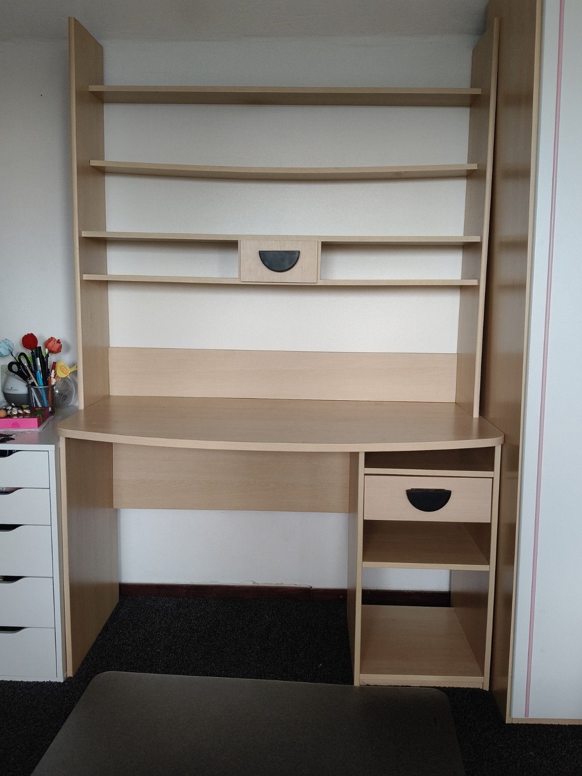 Bureau met opzetstuk en lade - licht hout, Ophalen, Kinderbureau, Zo goed als nieuw, IKEA