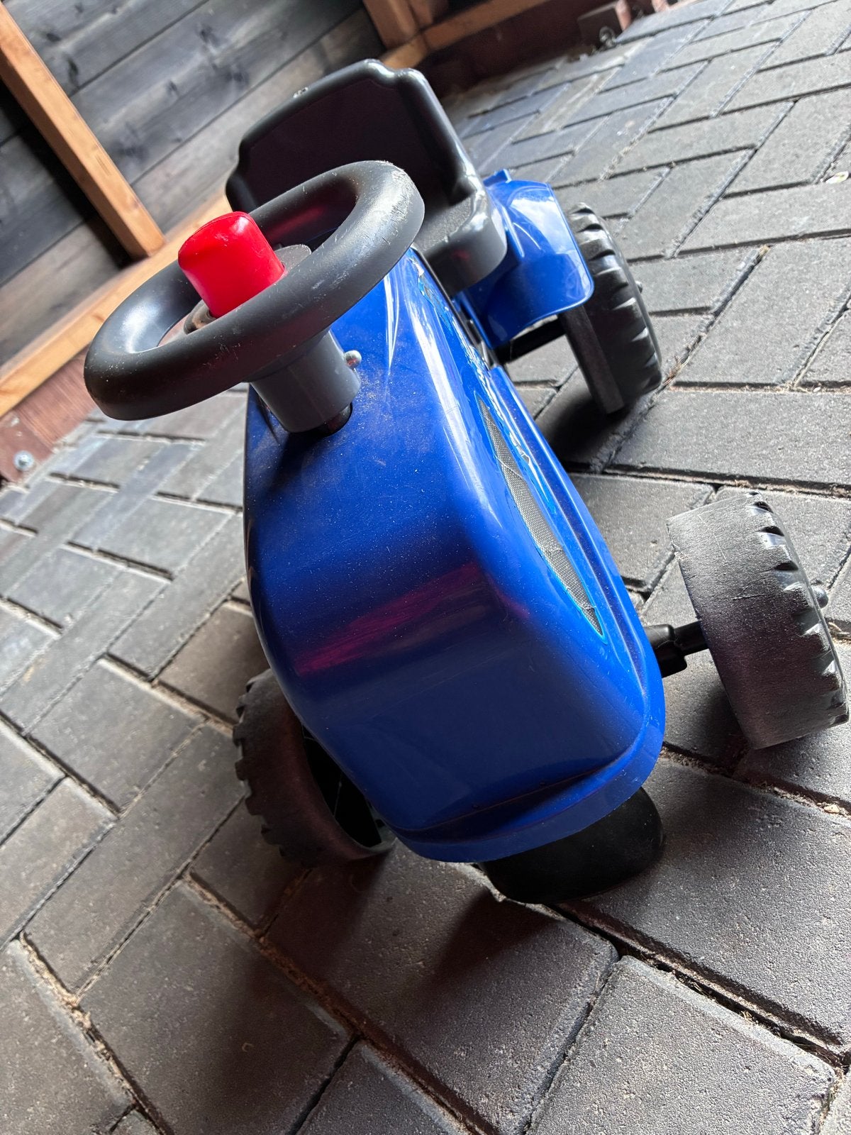 Blauwe New Holland T7.315 loopauto voor kinderen, Ophalen, Gebruikt, Loopvoertuig