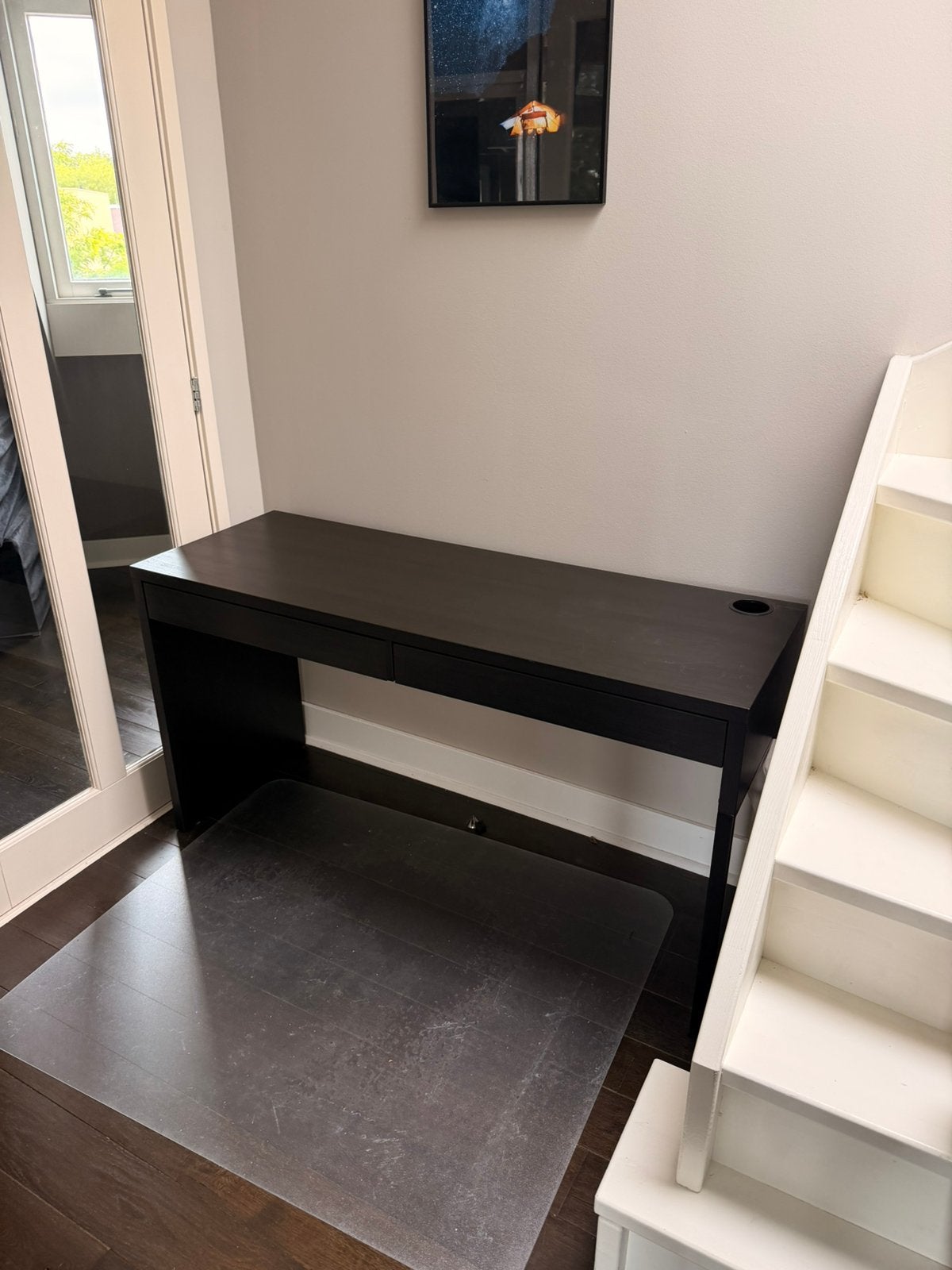 IKEA MICKE bureau zwartbruin – 2 lades, Huizen en Kamers