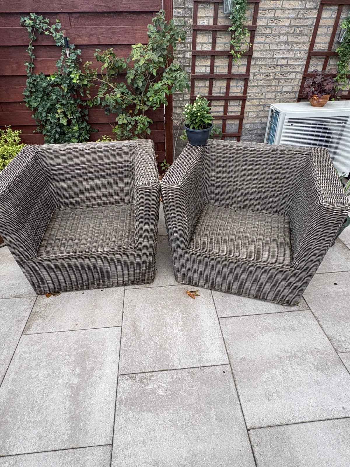 Tuin lounge stoelen, Ophalen, Gebruikt, Kunststof, 2 zitplaatsen