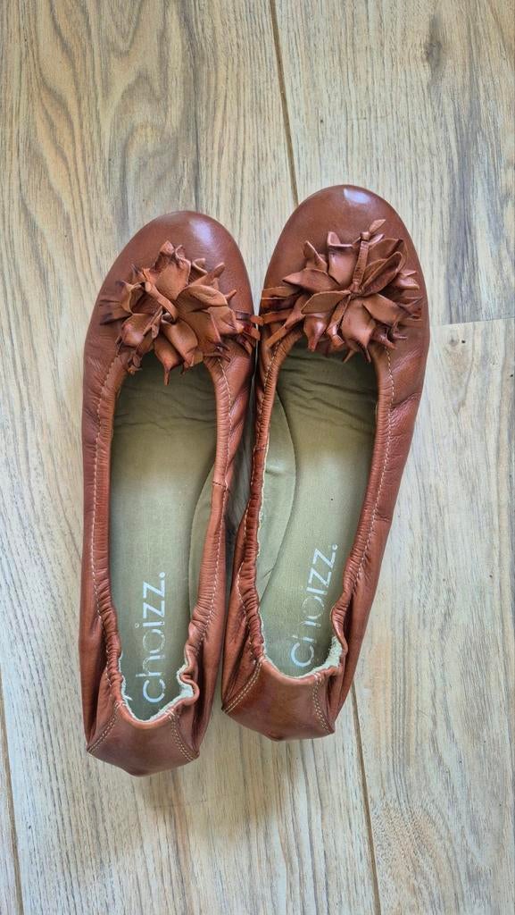Leren ballerinas maat 41 - niet gedragen, Ophalen of Verzenden, Nieuw, Zwart