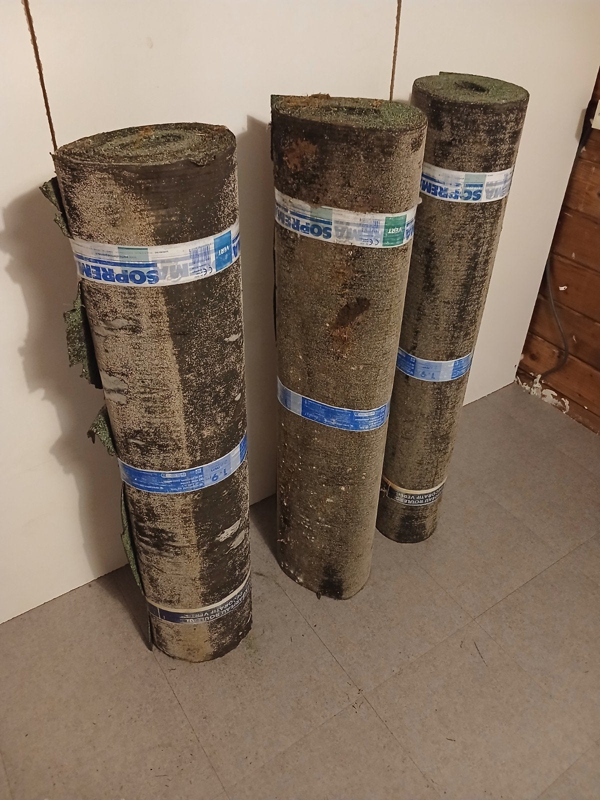 Dakleer rollen 1x7 meter, Doe-het-zelf en Verbouw, Dakpannen en Dakbedekking, Ophalen, Overige materialen, Zwart, 15 m² of meer