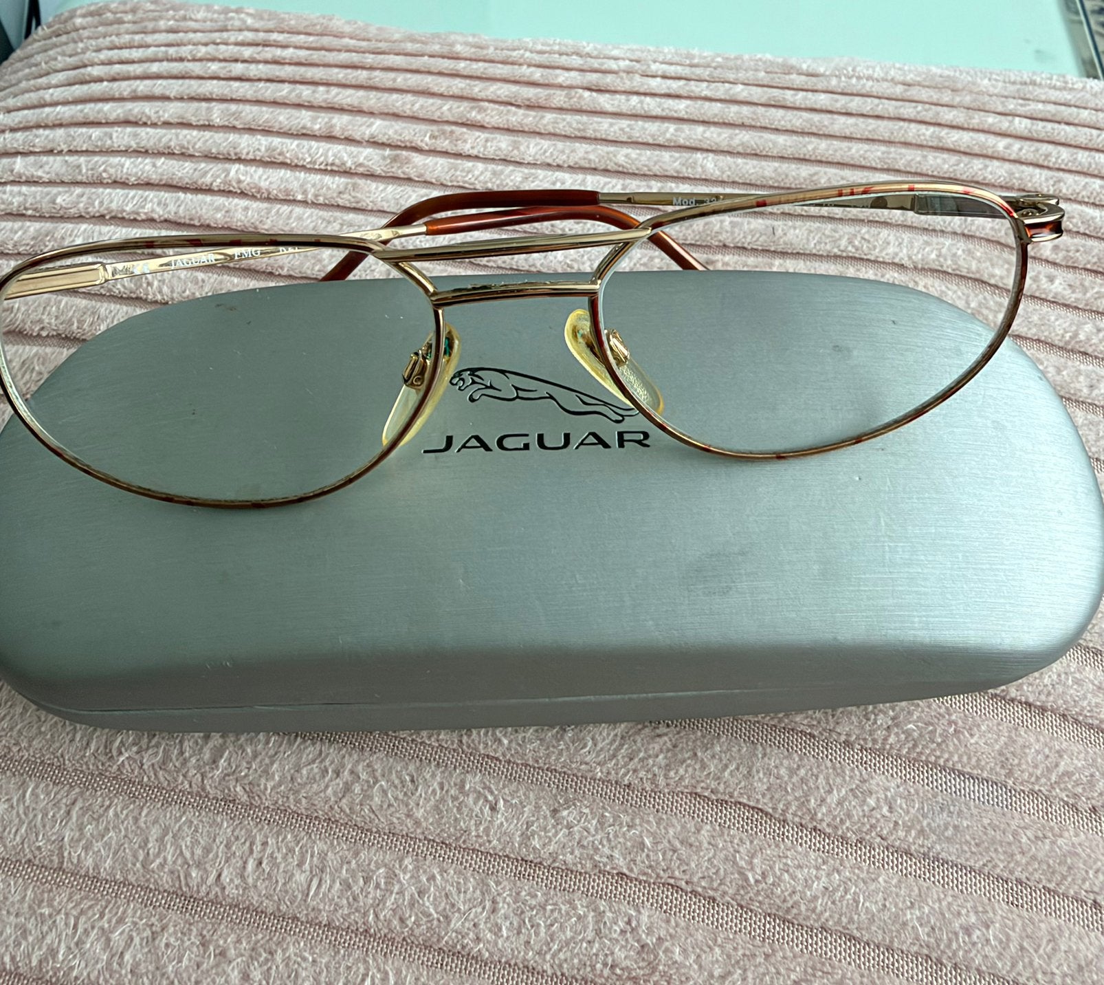 Vintage Jaguar Goudkleurig Brillenmontuur - Mod. 3311 56-18, Ophalen of Verzenden, Zo goed als nieuw, Bruin, Overige merken