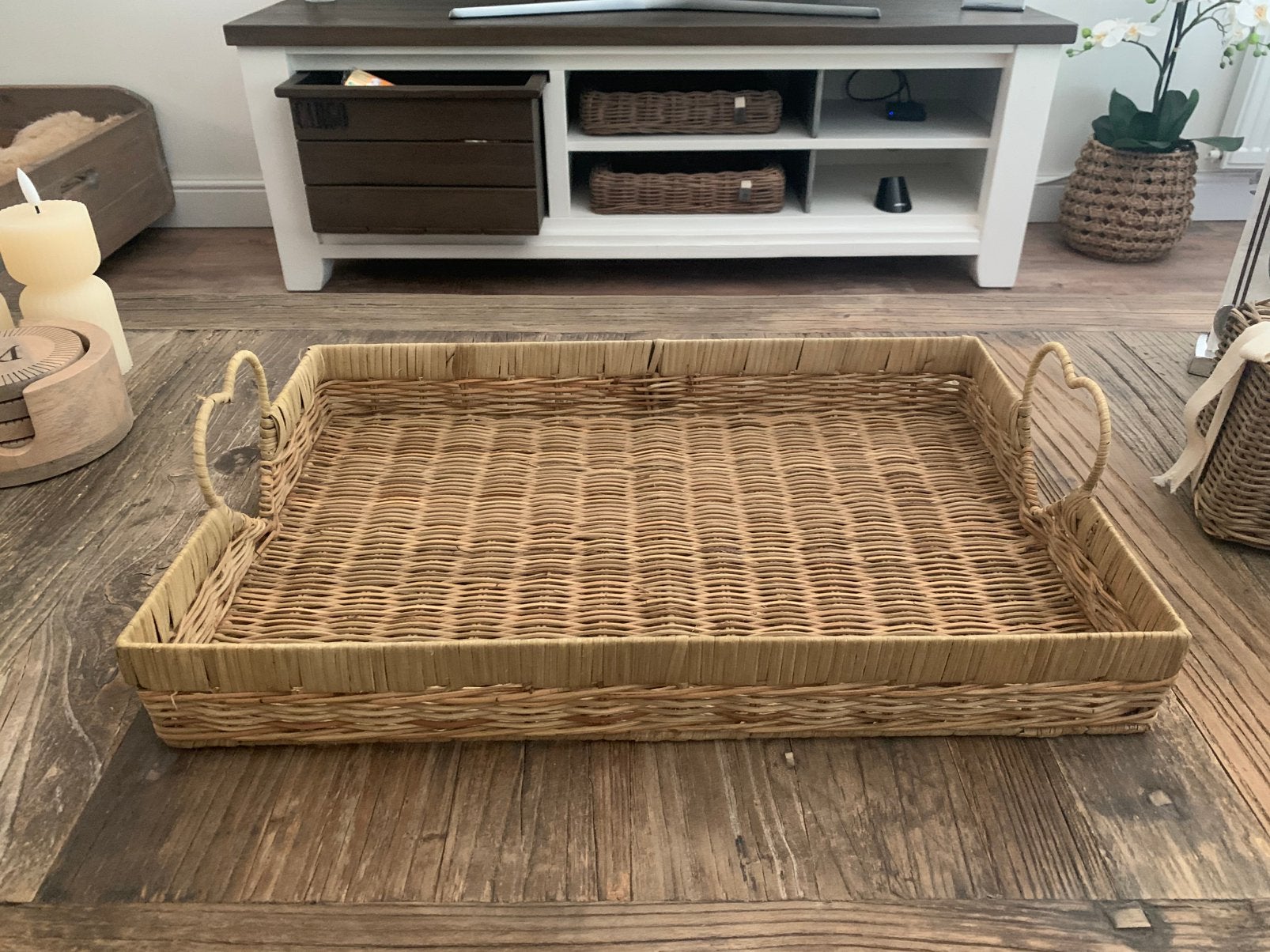 Riviera Maison rotan dienblad / serveertray, Ophalen of Verzenden, Zo goed als nieuw