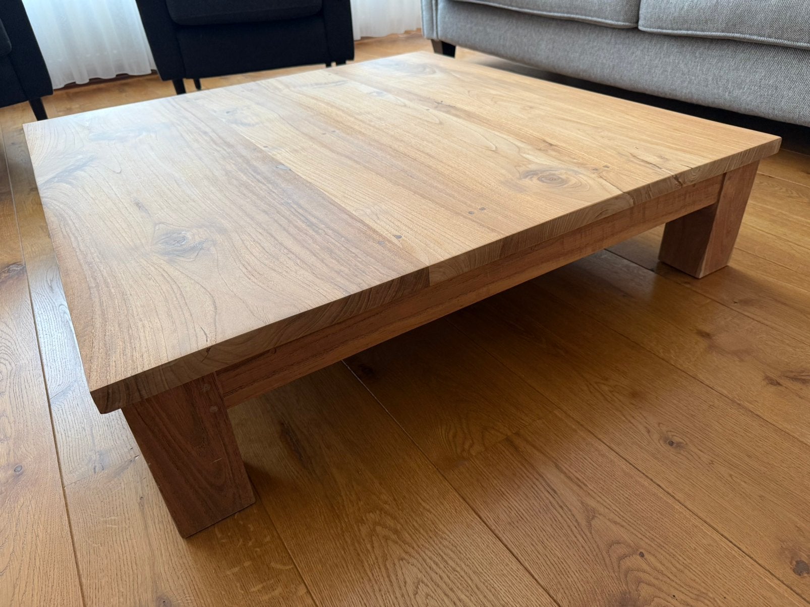 Salontafel teak hout, Huis en Inrichting, Tafels | Salontafels, Ophalen, Gebruikt, 100 tot 150 cm, Teakhout
