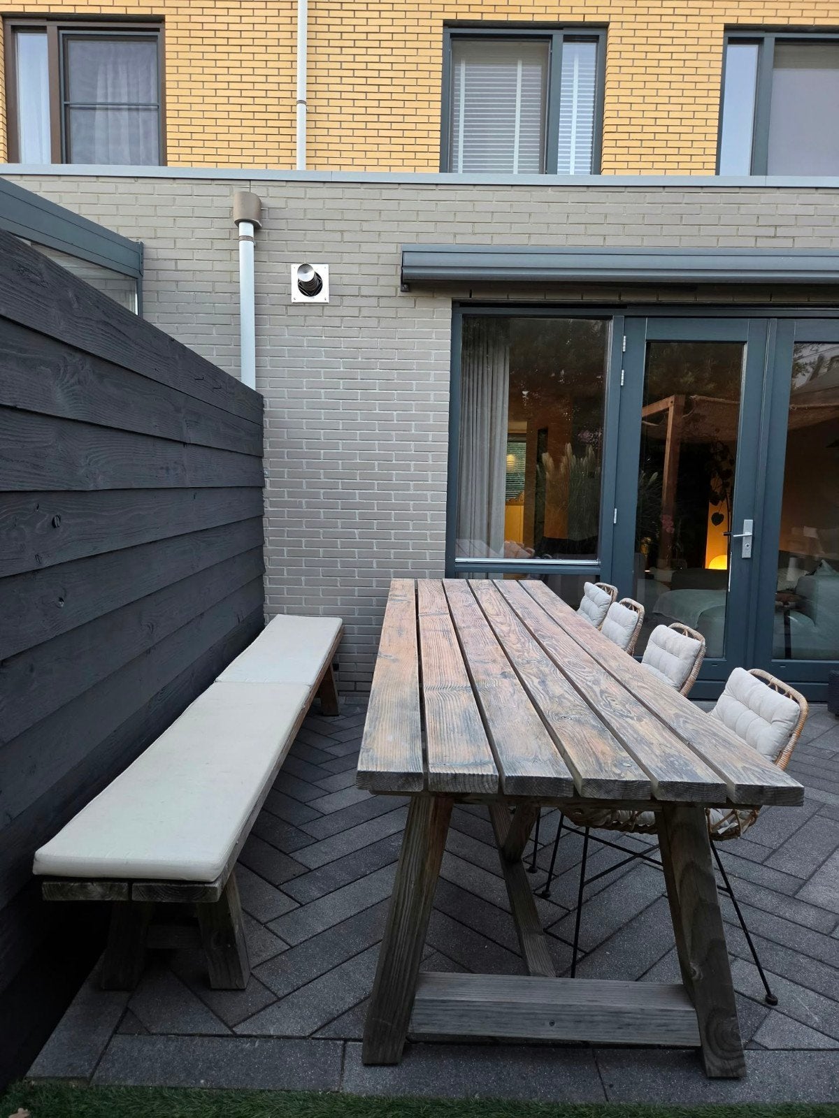 prachtige mooie douglas tuintafel met bankje (300x90 cm), Ophalen, Rechthoekig, Hout