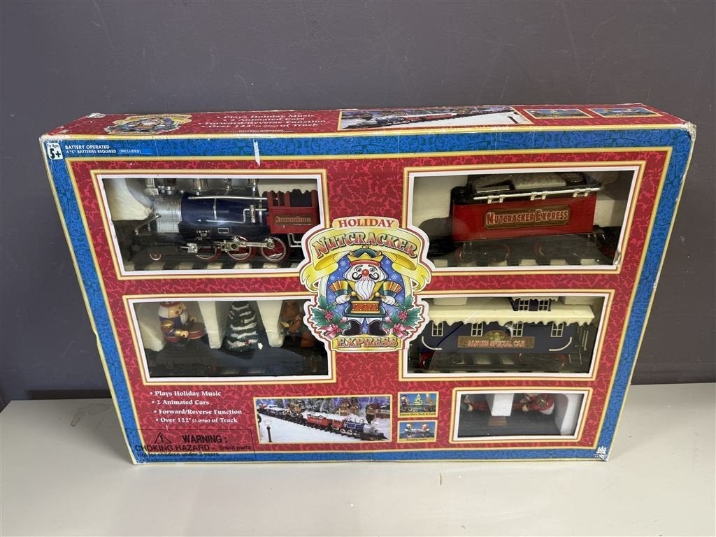 kerst trein - Vintage Nutcracker Train Set Holiday Christmas, Diversen, Kerst, Gebruikt, Ophalen of Verzenden
