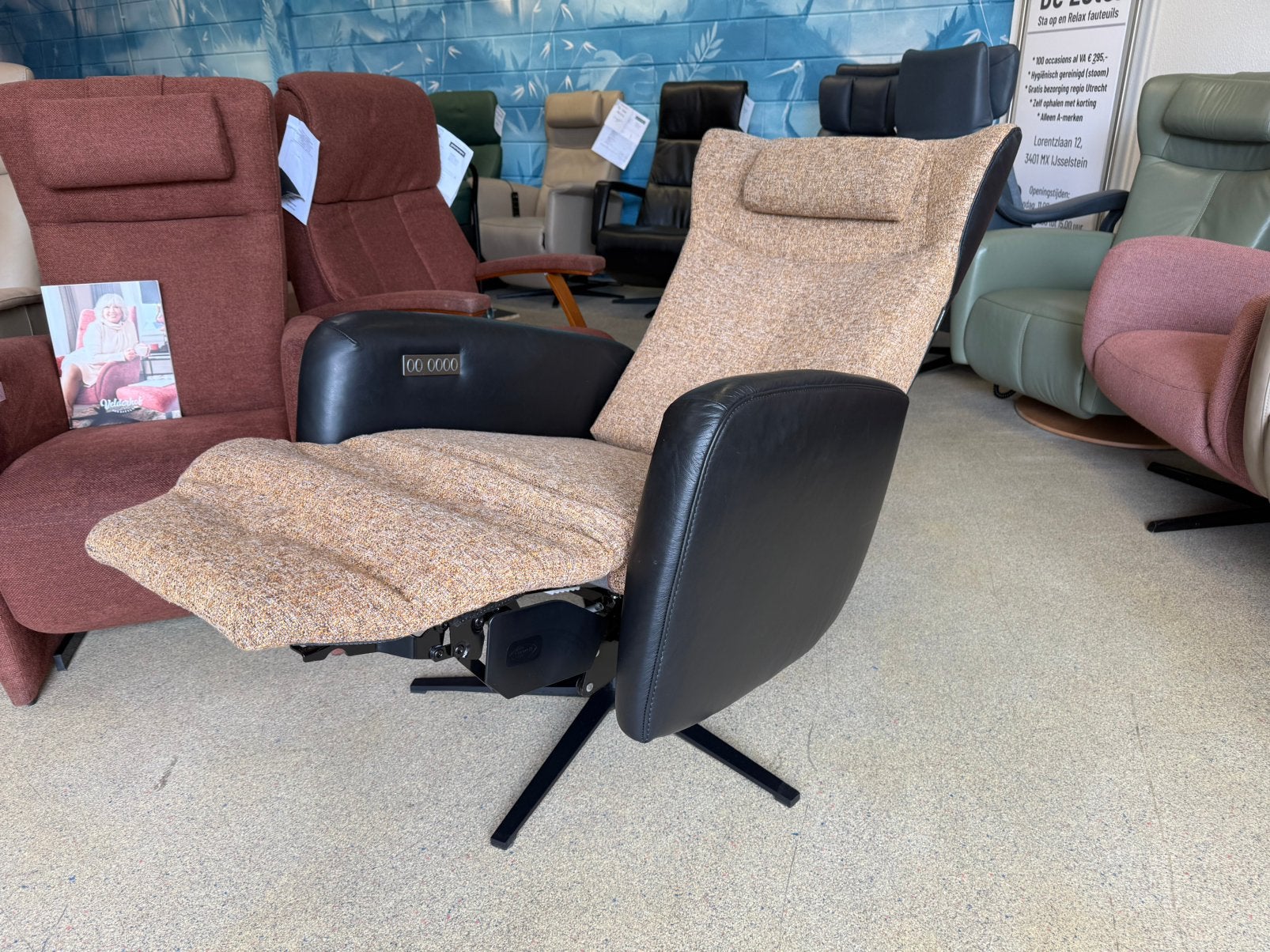 Prominent extra Large sta op relax stoel relaxfauteuil, Ophalen of Verzenden, Zo goed als nieuw, Leer, Ruim 100 Top merken in alle kleuren en maten