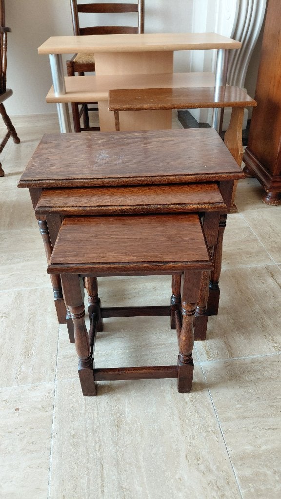 Bijzettafeltjes, Huis en Inrichting, Minder dan 55 cm, Gebruikt, Vierkant, Hout
