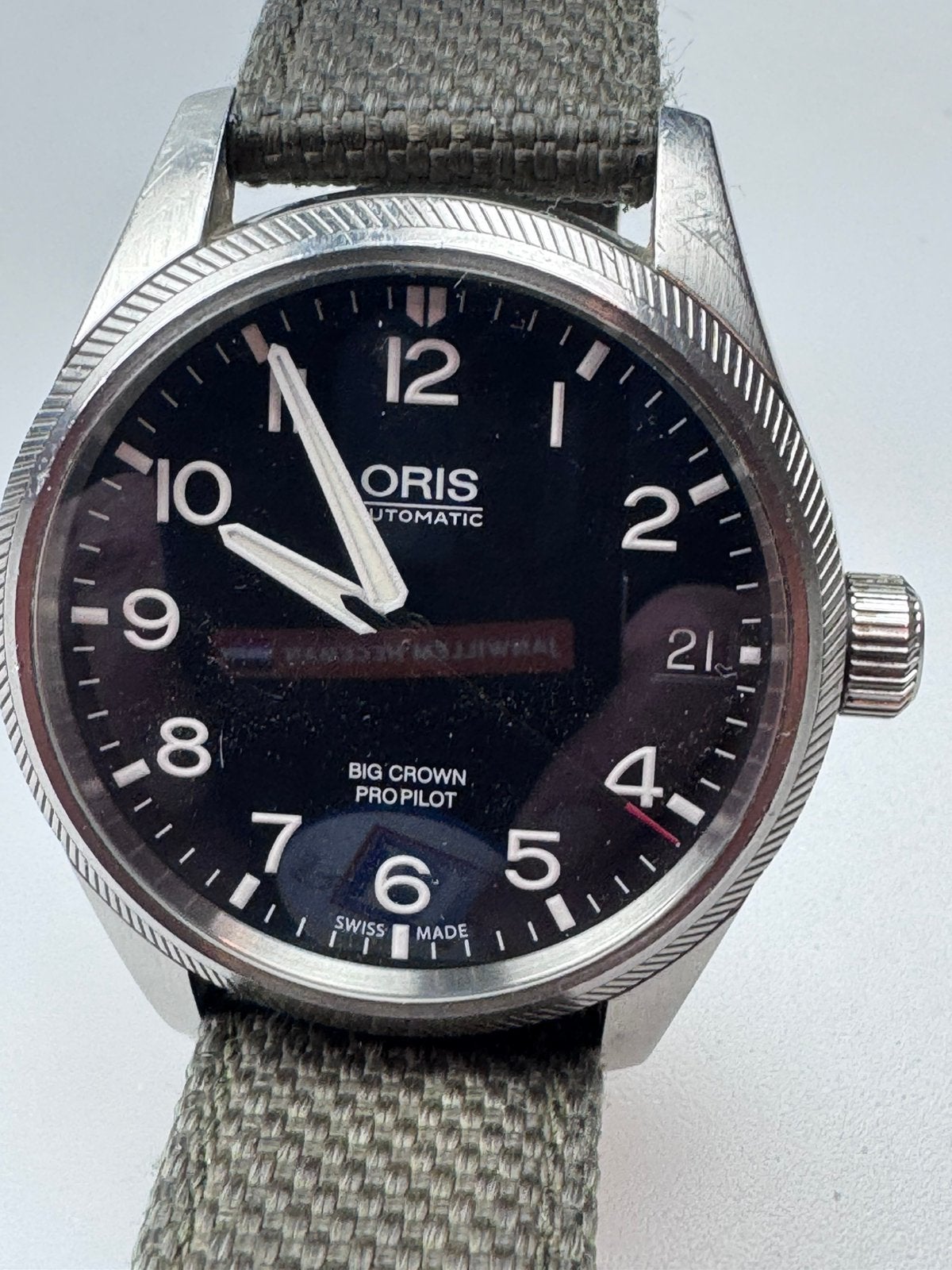Te koop Oris big Pilot, Sieraden, Tassen en Uiterlijk, Ophalen, Zo goed als nieuw, Leer, Overige merken