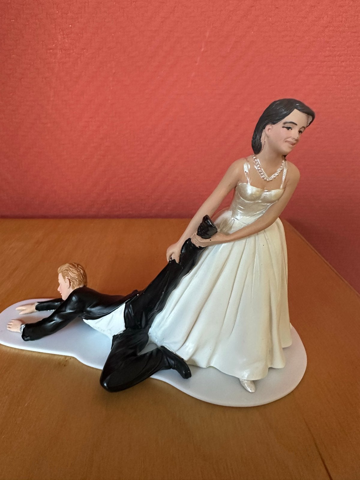 Grappige Bruidstaart Topper - 11 cm hoog, Ophalen of Verzenden, Nieuw, Versiering, Geboorte of Huwelijk