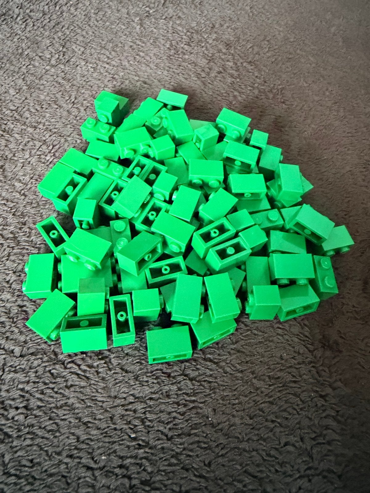Lego 1x2 studs - 89 stuks, groen, Ophalen of Verzenden, Gebruikt, Losse stenen, Lego