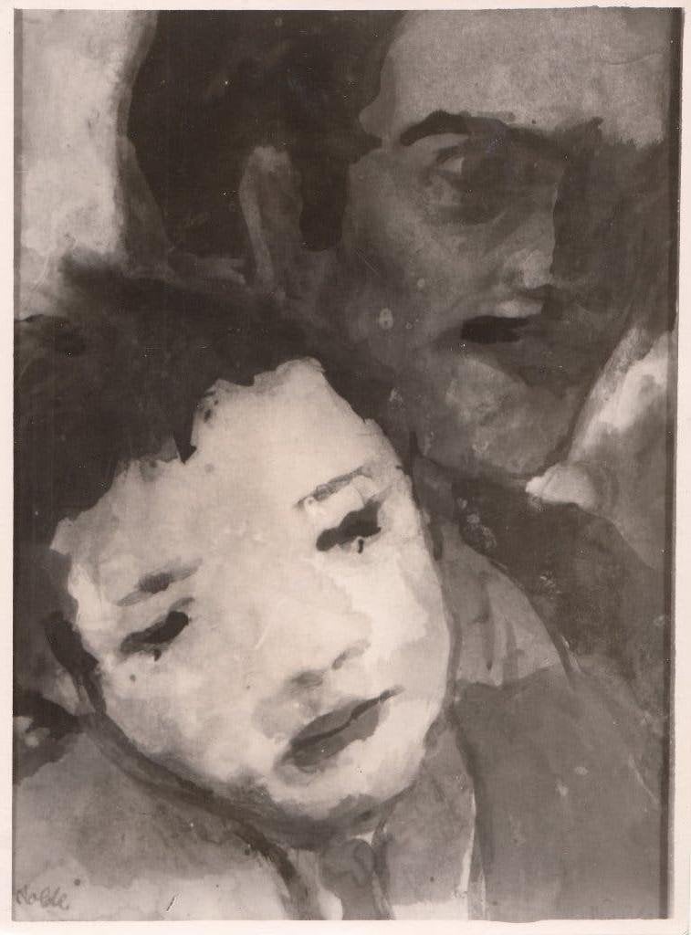 Emil Nolde persfoto Twee Koppen G.Jacoby Liege jaren 50-60, Verzenden, Foto