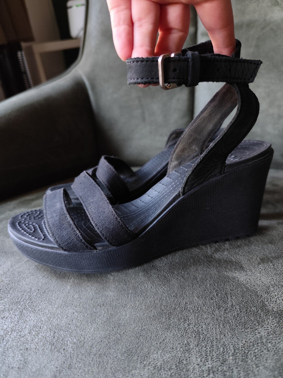 Crocs dames sleehak zomerschoen zwart mt W 8/ 39/ 39, Kleding | Dames, Schoenen, Zwart, Zo goed als nieuw, Crocs, Sandalen of Muiltjes