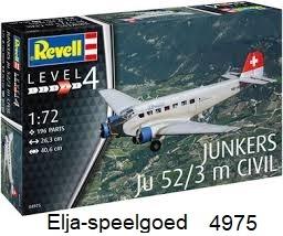 Revell 1:72 JUNKER Ju-52/3M 4975 modelbouw/vliegtuig, 1:72 tot 1:144, Revell, Nieuw, Ophalen of Verzenden