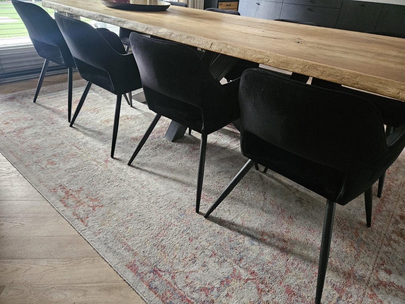 8 zwarte eetkamerstoelen, Huis en Inrichting, Ophalen, Gebruikt, Zwart, Metaal