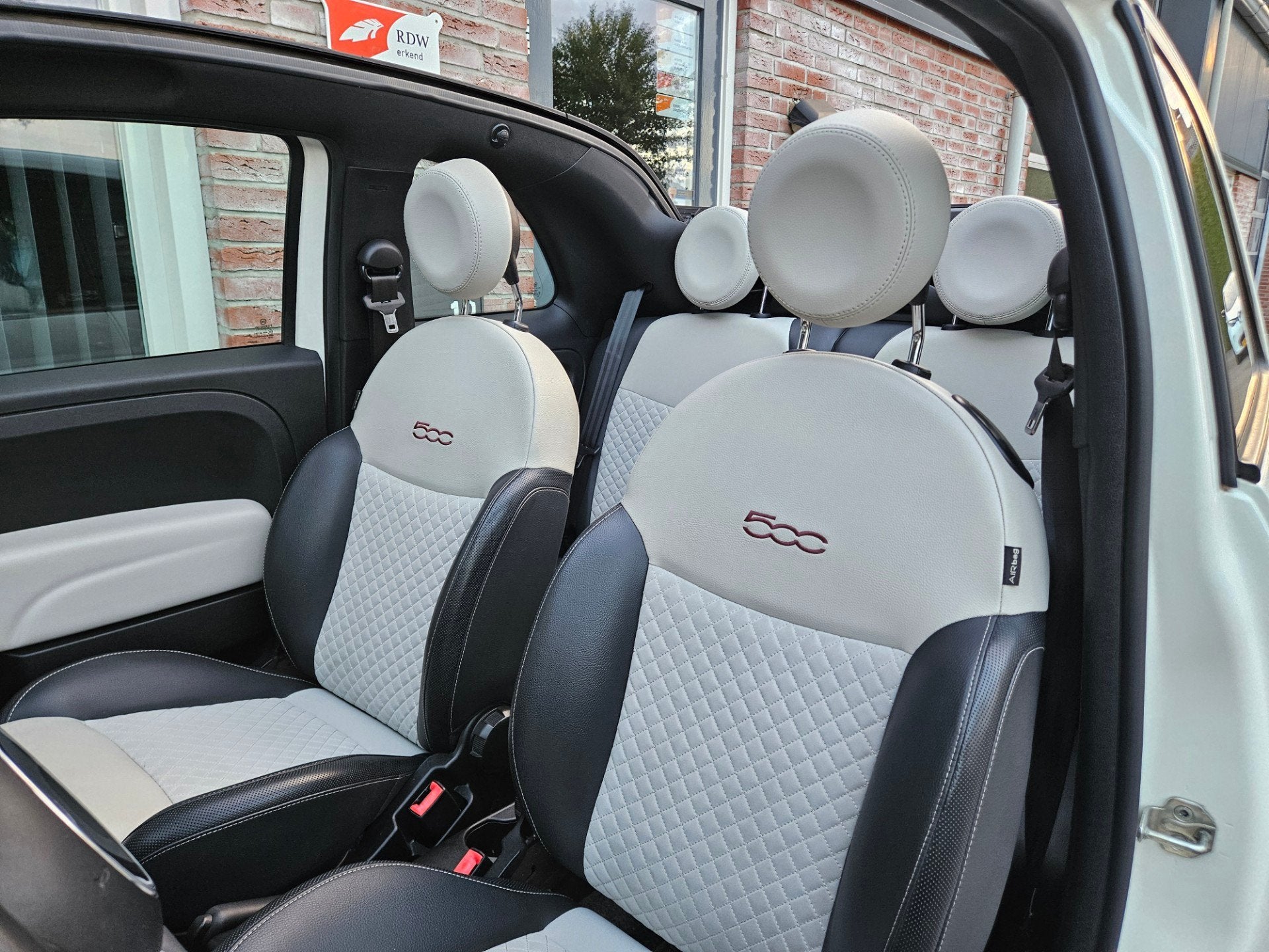 Fiat 500 1.2 Rockstar Cabrio! Automaat! Leuke/Nette Auto! Xe, 4 cilinders, Cabriolet, 4 stoelen, Wit