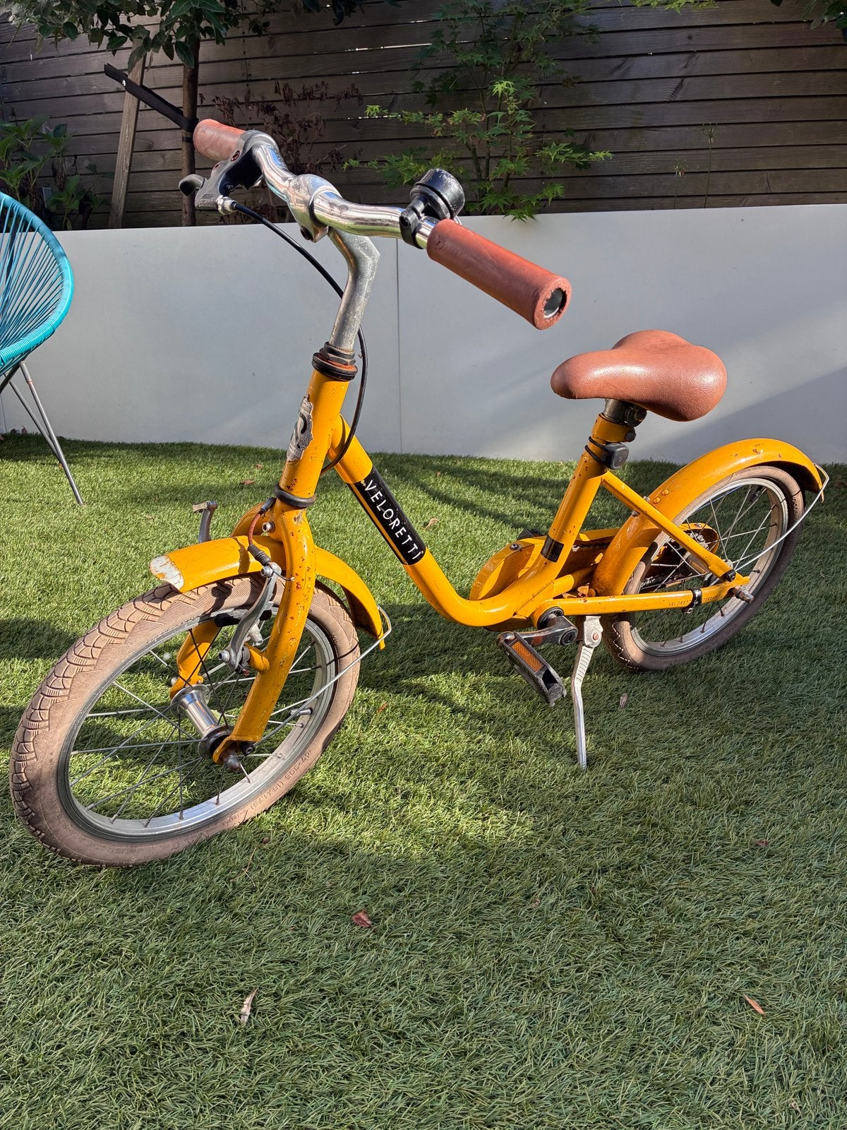 Veloretti maxi kinderfiets geel - 16 inch, Ophalen, Gebruikt, Terugtraprem, 16 tot 20 inch