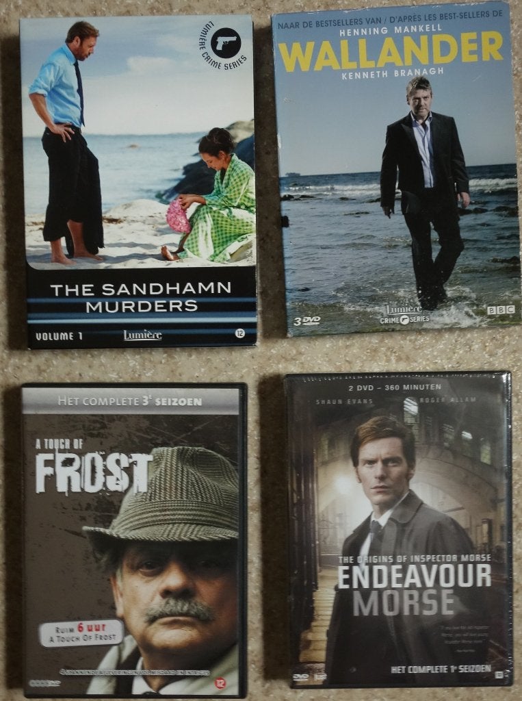 DVD 7 X * FROST, ENDEAVOUR, MORSE, WALLANDER en Sandham *, Cd's en Dvd's, Vanaf 16 jaar, Verzenden, Zo goed als nieuw, Maffia en Misdaad