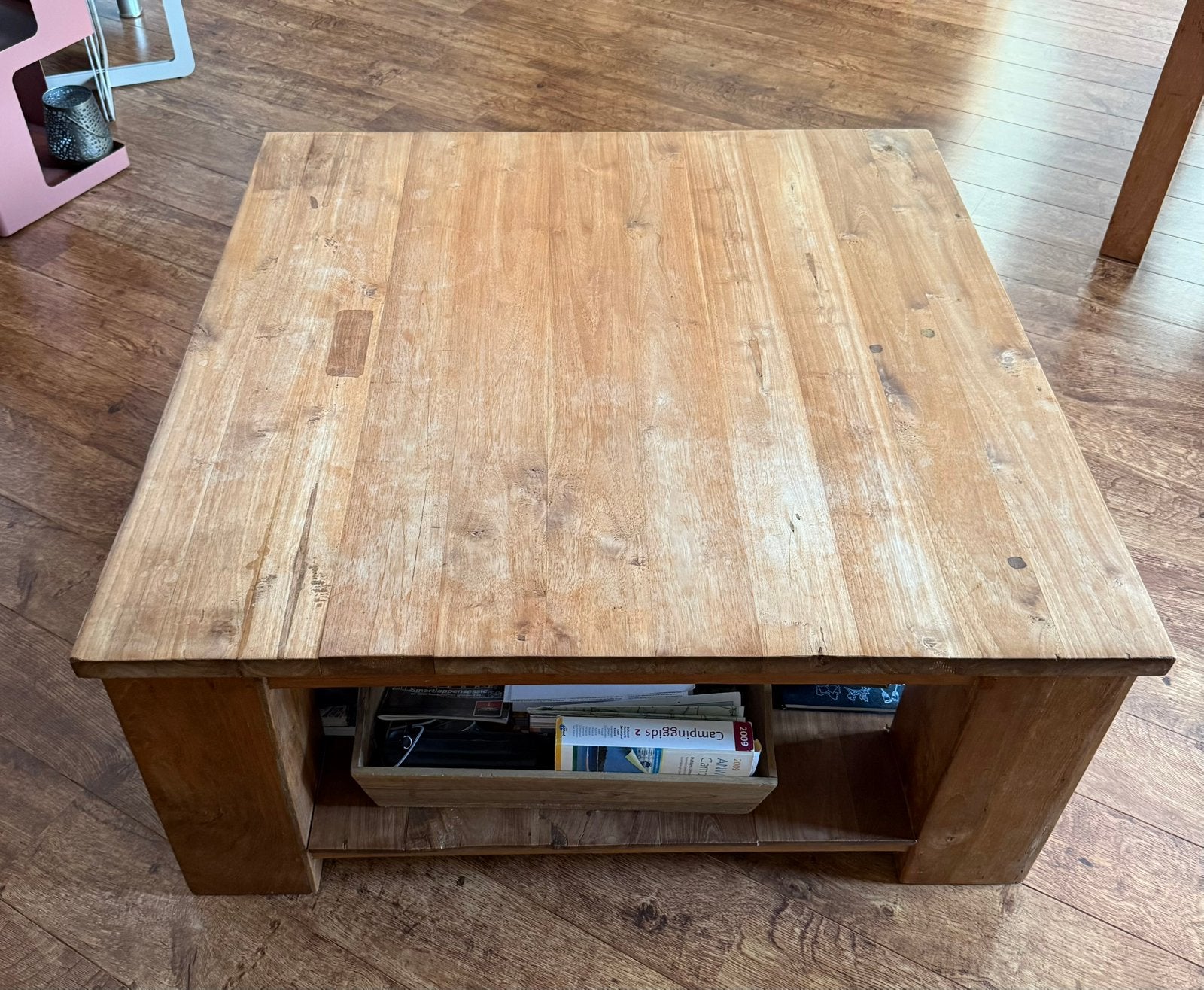 Salontafel, Huis en Inrichting, Teakhout, Gebruikt, 50 tot 100 cm, Vierkant