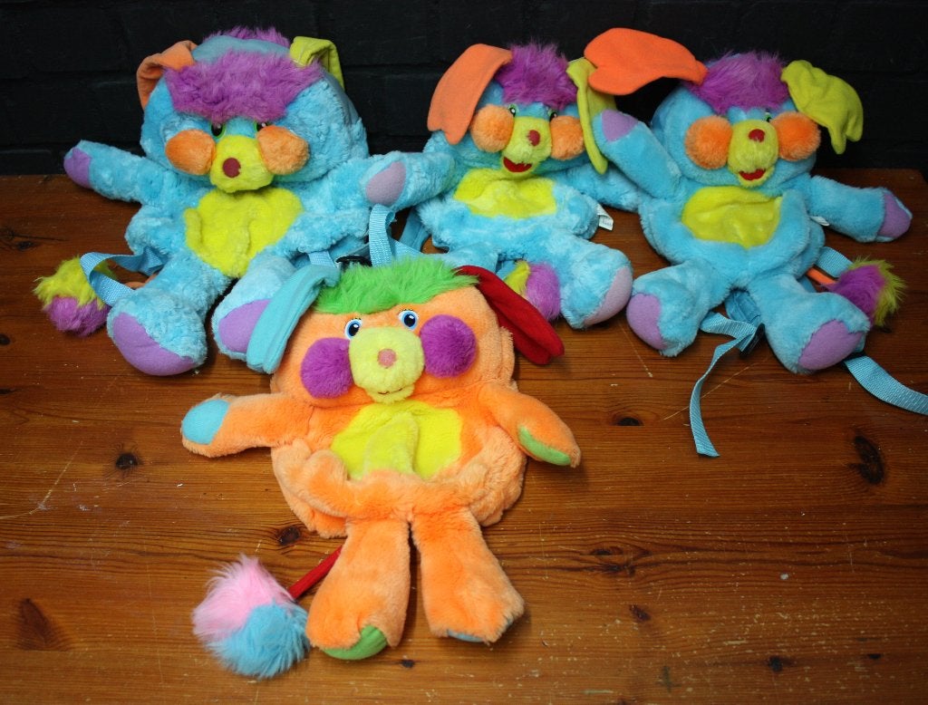 popples kinder rugzak, vintage knuffel backpack, rugtas tas, Verzenden, Gebruikt