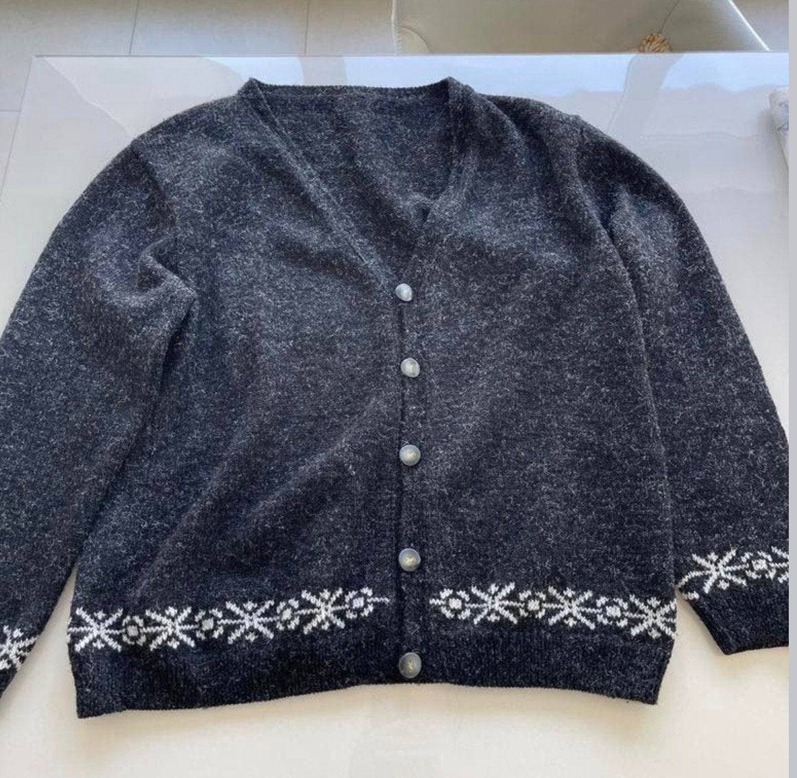 Unieke Vintage YSL Jaren '70 Gebreide Wollen Gilet Maat XXL, Ophalen of Verzenden, Zo goed als nieuw, Overige maten, Grijs