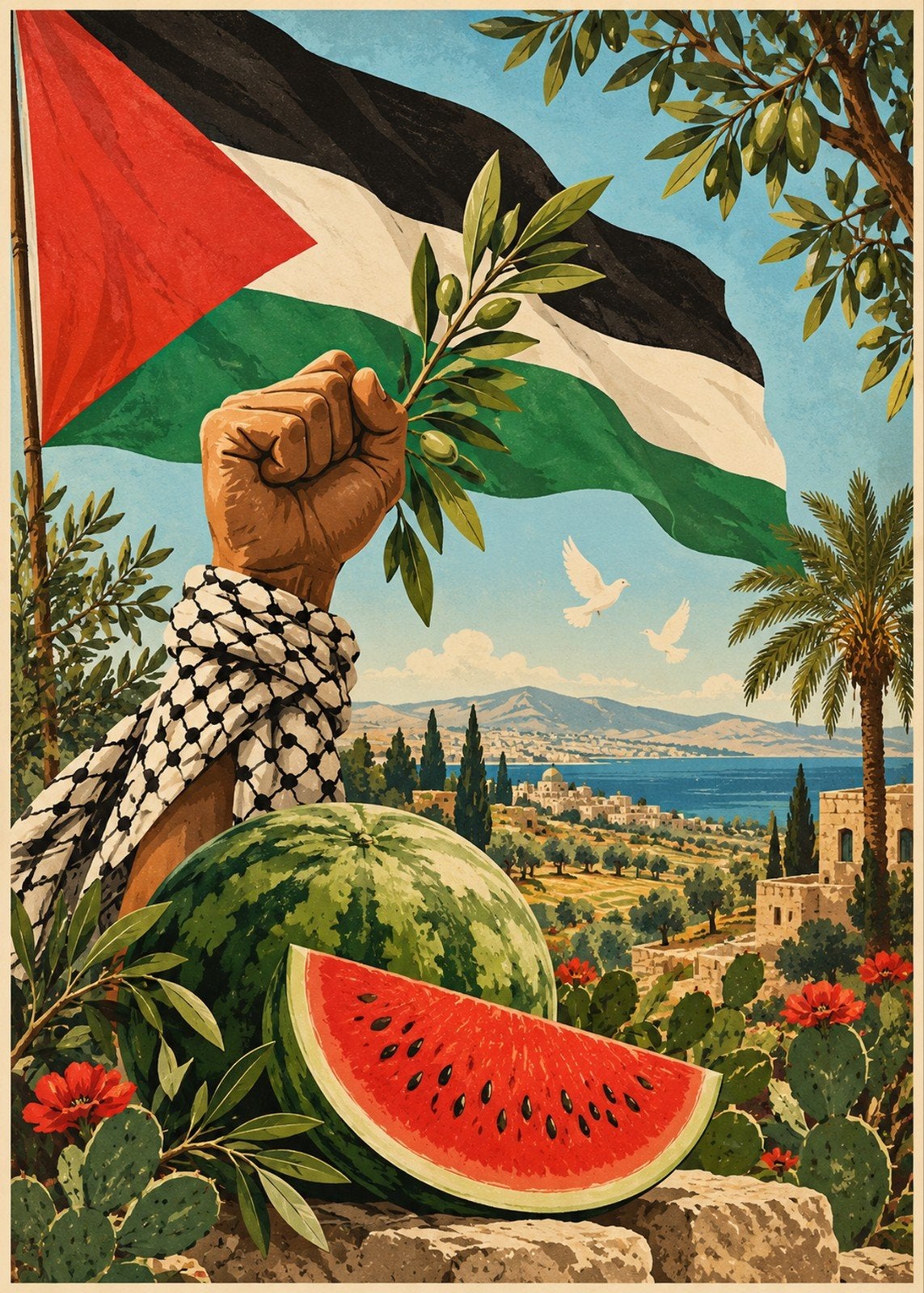 Palestina 🇵🇸 Vrijheid Poster, Rechthoekig Staand, Nieuw, Ophalen of Verzenden, A1 t/m A3
