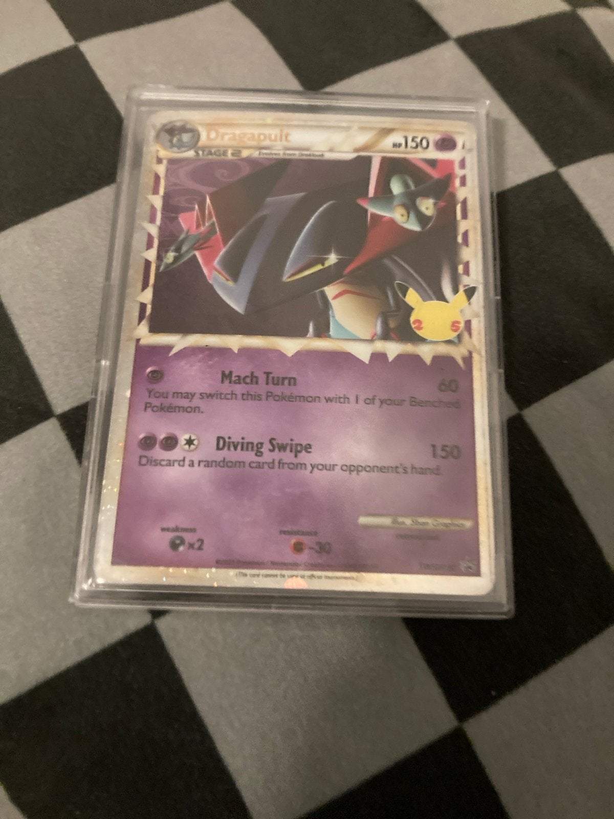Pokémon Kaart Dragapult Celebrations Holo, Ophalen of Verzenden, Zo goed als nieuw, Losse kaart, Foil