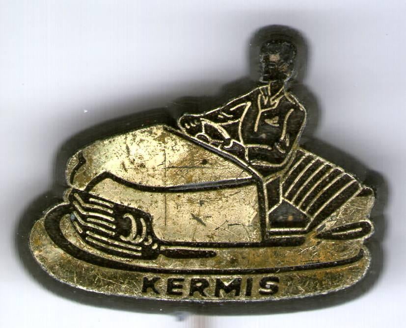 Kermis botsauto's goud op zwart plastic speldje ( W_524 ), Verzenden, Zo goed als nieuw, Merk, Speldje of Pin