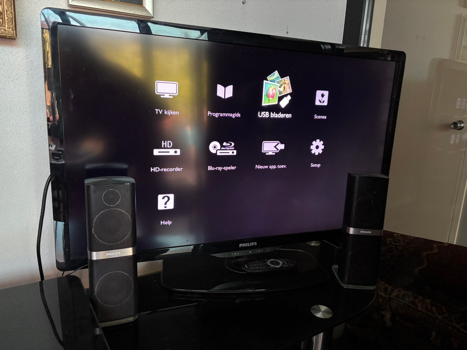Philips Tv, blue ray dvd speler én 2 speakers !, Audio, Tv en Foto, Ophalen, Philips, 50 Hz, Zo goed als nieuw