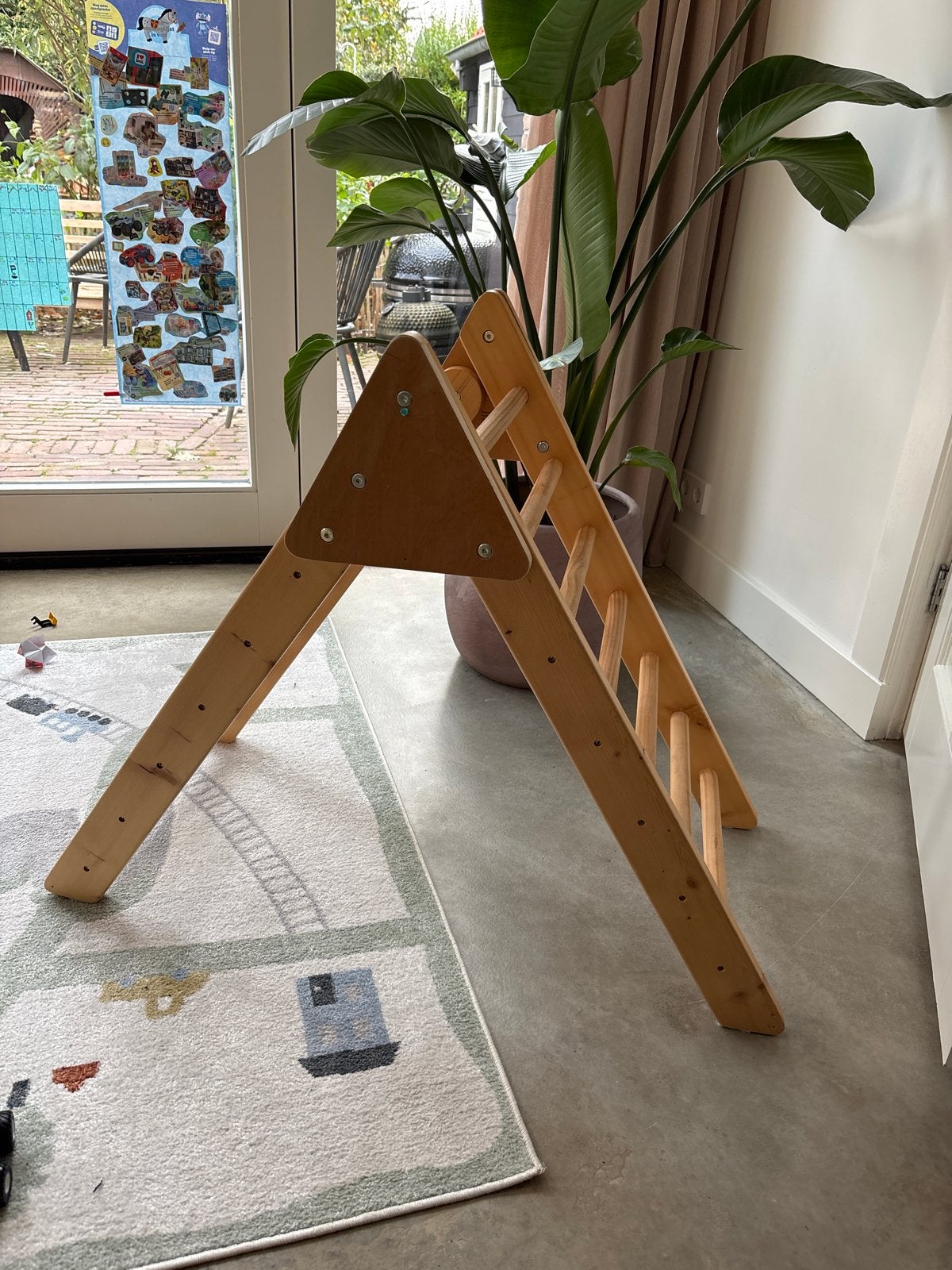 Gebruikte houten klimdriehoek voor kinderen, Ophalen, Gebruikt, Klimwand