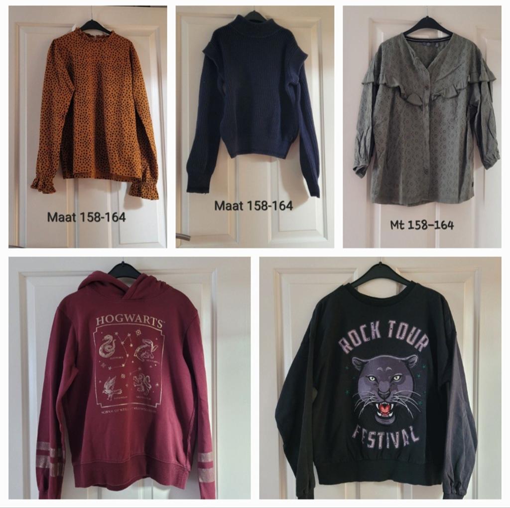 Pakket van 5 truien en blouses maat 158-164, Ophalen of Verzenden, Gebruikt, Meisje, Trui of Vest
