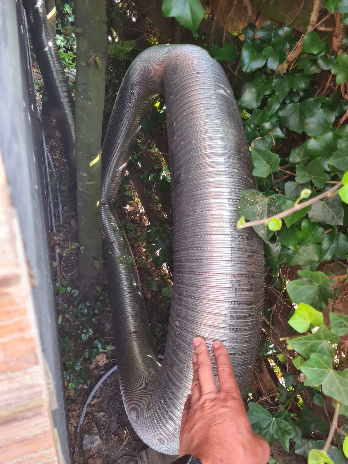 Flexibele kachelpijp RVS rond 150 mm, Ophalen, Zo goed als nieuw, Houthaard