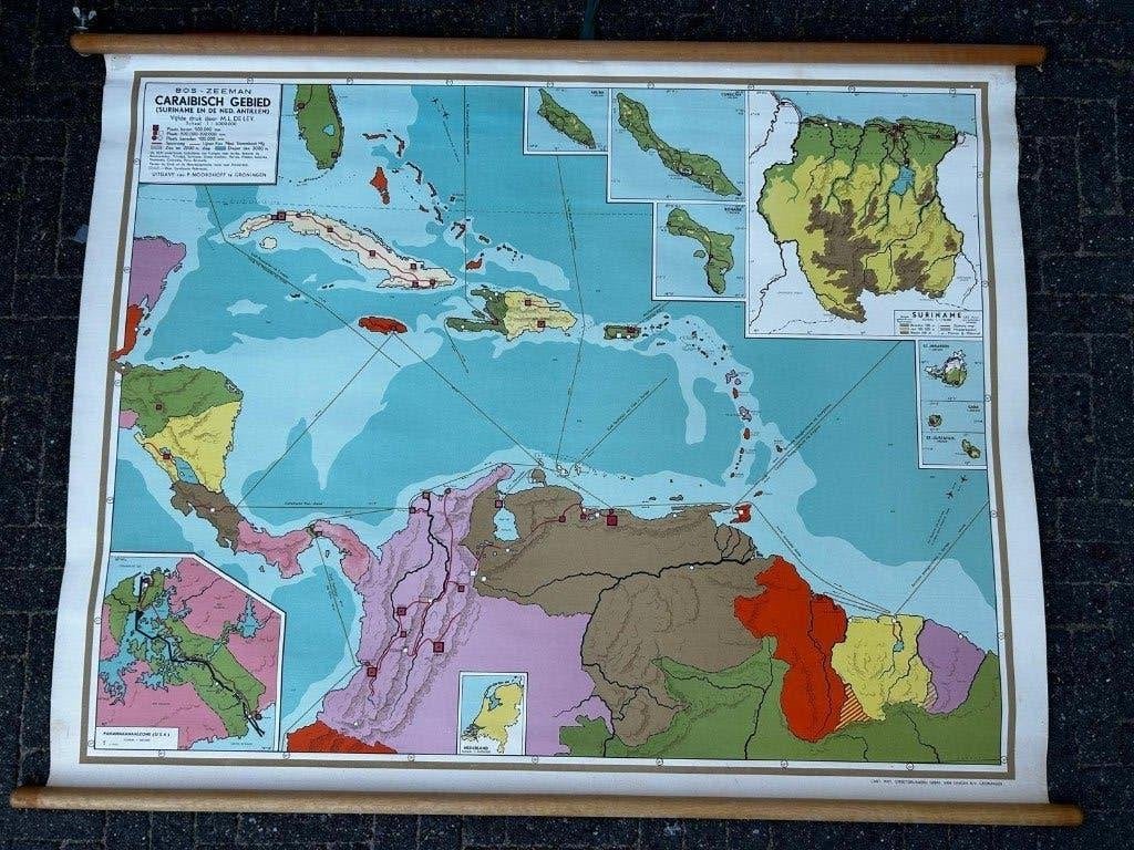 Caribisch gebied, Antiek en Kunst, Antiek | Schoolplaten, Ophalen of Verzenden, Natuur en Biologie