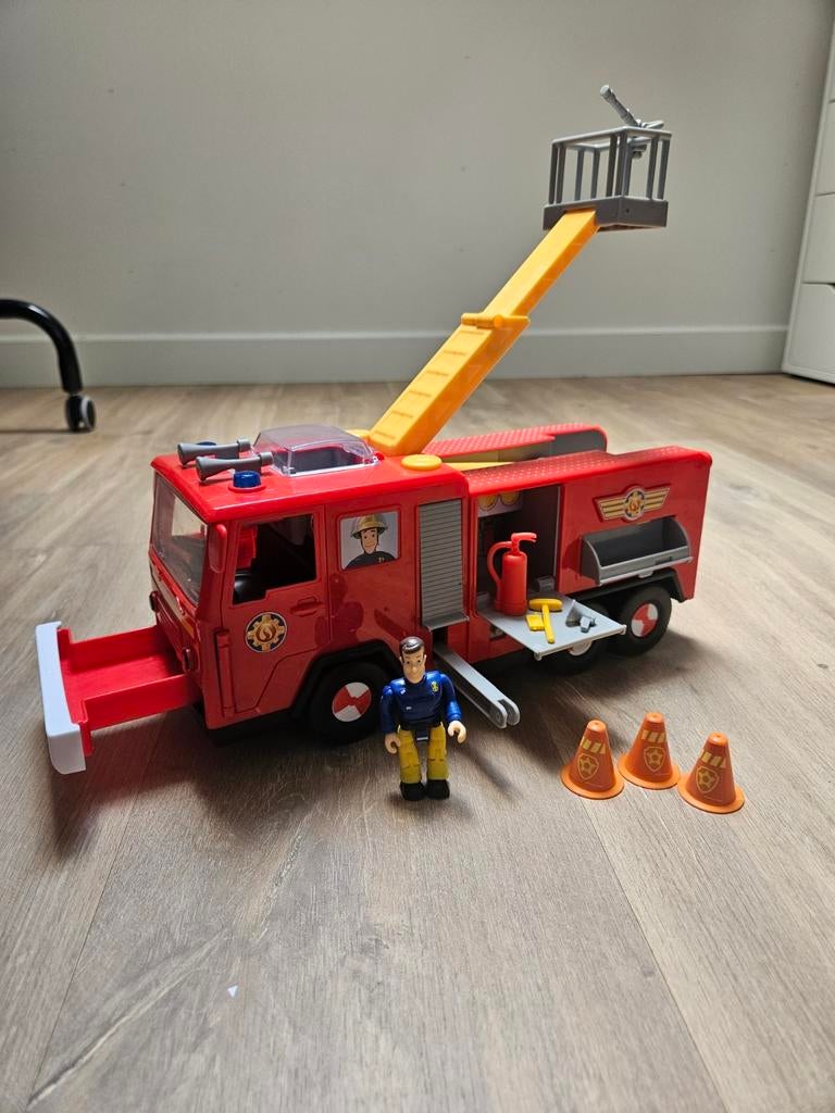 Brandweerman Sam Jupiter met figuur en accessoires, Ophalen, Gebruikt